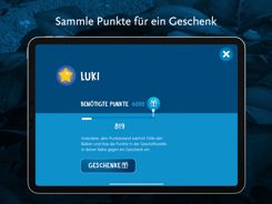 Jedes Spiel, das du spielst, erhöht deinen Punktestand. Wenn du 6000 Punkte gesammelt hast, kannst du bei deiner LUKB-Geschäftsstelle eines dieser Geschenke abholen.