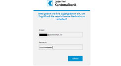 Geben Sie im Feld Nummer 1 Ihre E-Mail Adresse ein und Im Feld 2 das Passwort. Anschliessend klicken Sie auf das blaue Feld öffnen um Fortzufahren. 